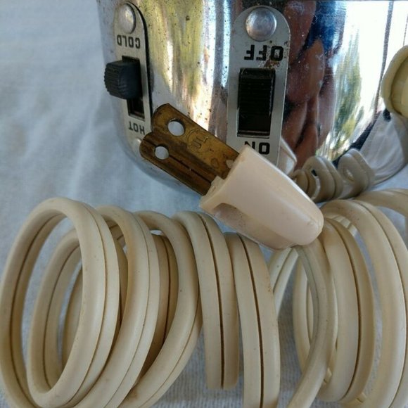 Antique 50s Hair Dryer Handy Hannah Chrome Heat Controlled Cat.995-C-Woo… - Picture 7 of 9